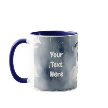 Waterverf Lady Regen met Paraplu Grijs Jurk Mok