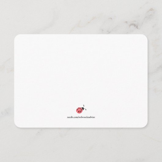 Waterverf Ladybug Advice voor Kaart van het Baby s (Achterkant)