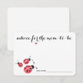 Waterverf Ladybug Advice voor Kaart van het Baby s (Voorkant / Achterkant)