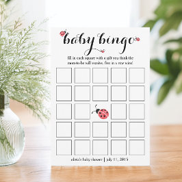 Waterverf Ladybug Baby shower Bingo Kaart Spel