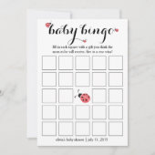Waterverf Ladybug Baby shower Bingo Kaart Spel (Voorkant)