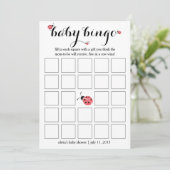 Waterverf Ladybug Baby shower Bingo Kaart Spel (Staand voorkant)