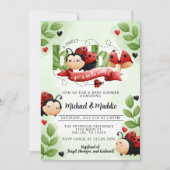 Waterverf Ladybug Beetle Insect Baby shower Kaart (Voorkant)