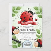 Waterverf Ladybug Beetle Insect Baby shower Kaart (Voorkant)
