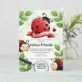 Waterverf Ladybug Beetle Insect Baby shower Kaart (Staand voorkant)