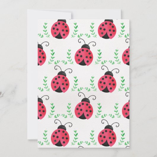 Waterverf Ladybug Birthday-uitnodiging Kaart (Achterkant)