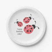 Waterverf Ladybug - Borden voor gepersonaliseerd p Papieren Bordje (Voorkant)