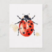 Waterverf Ladybug Briefkaart (Voorkant)