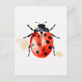 Waterverf Ladybug Briefkaart