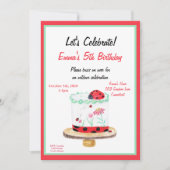 Waterverf Ladybug Cake Birthday Kaart (Voorkant)