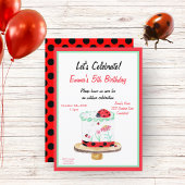Waterverf Ladybug Cake Birthday Kaart
