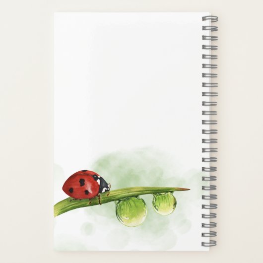 Waterverf Ladybug en Dandelions Notitieboek (Achterkant)