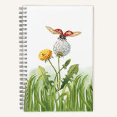 Waterverf Ladybug en Dandelions Notitieboek (Voorkant)