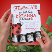 Waterverf Ladybug Filmstrip Multi Foto Verjaardag Kaart