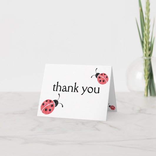 Waterverf Ladybug Hartelijk dank voor kaarten (Voorkant)
