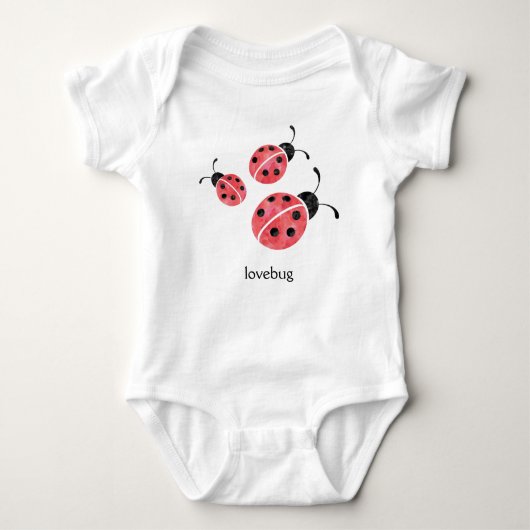 Waterverf Ladybug Lovebug Baby Bodysuit (Voorkant)