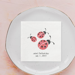 Waterverf Ladybug Paper Napkins Servetten