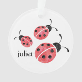Waterverf Ladybug Persoonlijke versiering Ornament