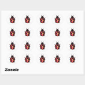 Waterverf Ladybug Ronde Sticker (Vel)
