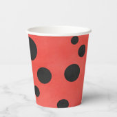 Waterverf Ladybug Spots Party Papieren Bekers (Achterkant)