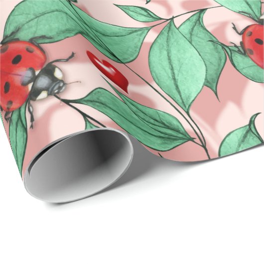 Waterverf Ladybugs-opvulpapier Cadeaupapier (Rol Hoek)