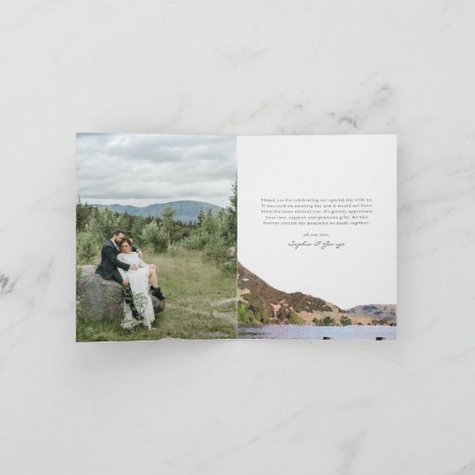 Waterverf Lake bruiloft dank u kaart met foto (Binnen)