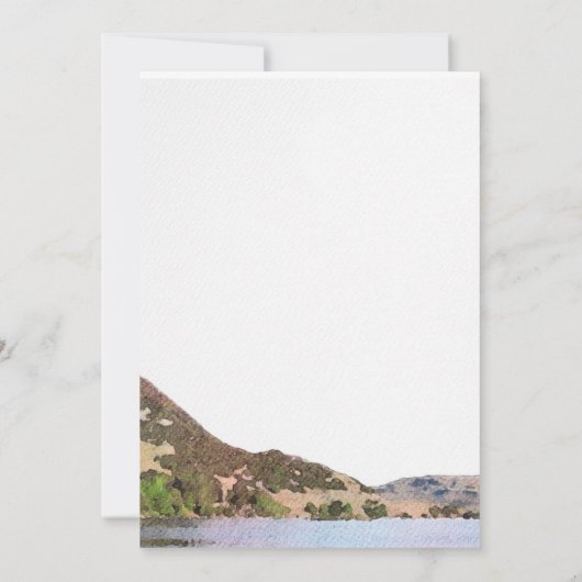 Waterverf Lake bruiloft uitnodiging Kaart (Achterkant)