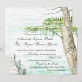 Waterverf Lake en gesneden boomhart Kaart (Voorkant / Achterkant)