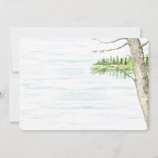 Waterverf Lake en gesneden boomhart Kaart (Achterkant)