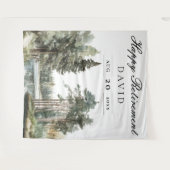 Waterverf Lake Forest Retirement Party Achtergrond Wandkleed (Voorkant (horizontaal))