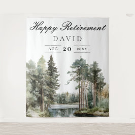 Waterverf Lake Forest Retirement Party Achtergrond Wandkleed