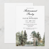 Waterverf Lake Forest Woodland Retirement Party Kaart (Voorkant / Achterkant)