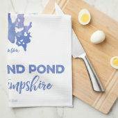 Waterverf Lake Kitchen Towel Big Island Pond NH Theedoek (Quarter Fold)