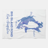 Waterverf Lake Kitchen Towel Big Island Pond NH Theedoek (Horizontaal)