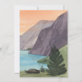 Waterverf Lake met fietsenlandschap Bruiloft Kaart (Achterkant)