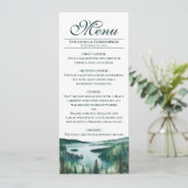 Waterverf Lake Tahoe Elegante Rustieke Bruiloft Menu (Staand voorkant)