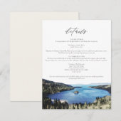 Waterverf Lake Tahoe trouwgegevens Kaart (Voorkant / Achterkant)