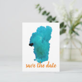 Waterverf Lake Tahoe Wedding Save the Date Aankondigingskaart (Staand voorkant)