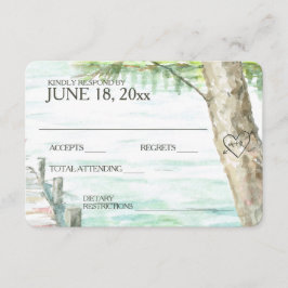 Waterverf Lake Trouwantwoord RSVP Kaartje