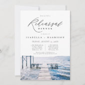 Waterverf Lakeside bruiloft repetitie diner Kaart (Voorkant)