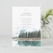 Waterverf Lakeside Elegant Vrijgezellenfeest Kaart (Staand voorkant)