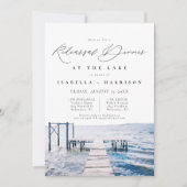 Waterverf Lakeside Wedding Rehearsal Dinner Uitnod Kaart (Voorkant)