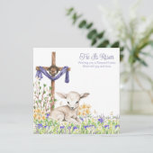 Waterverf Lam Christelijk Pasen Feestdagenkaart (Staand voorkant)