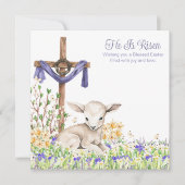 Waterverf Lam Christelijk Pasen Feestdagenkaart (Voorkant)