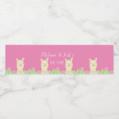 Waterverf lama babyshowerfeest dieren waterfles etiket (Enkel label)