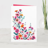 Waterverf Lama Fuchsia Floral Happy Cinco de Mayo Feestdagen Kaart (Achterkant)