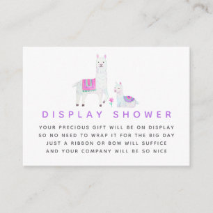 Waterverf Lama thema Baby Shower Display Shower Informatiekaartje