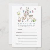 Waterverf Lama thema Baby Shower Raadspel Kaart (Voorkant)