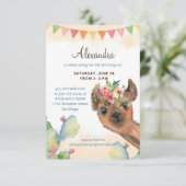 Waterverf lama Verjaardag Kaart (Staand voorkant)