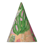 Waterverf lama's, cactussen: naadloos patroon. feesthoedjes (Rechts)